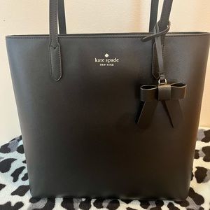 Kate Spade Black Tall Tote Bag with Bow